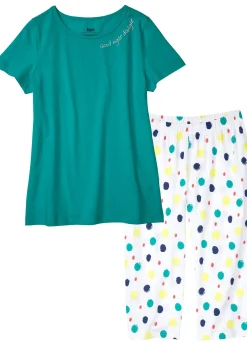 bonprix Pyjama corsaire 100% coton|Femme Lingerie Nuit