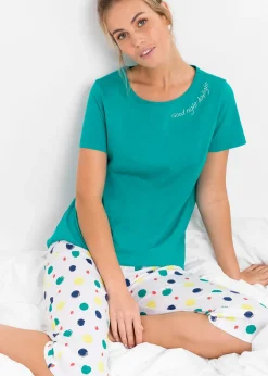 bonprix Pyjama corsaire 100% coton|Femme Lingerie Nuit