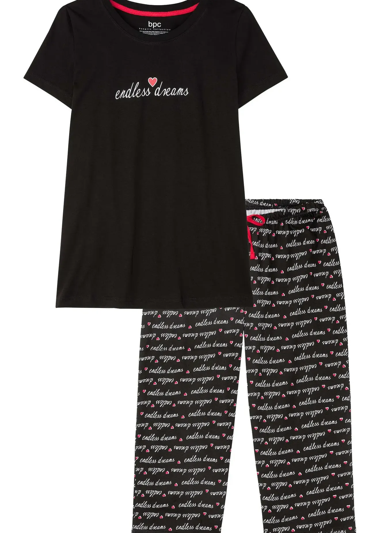 bonprix Pyjama corsaire 100% coton|Femme Lingerie Nuit