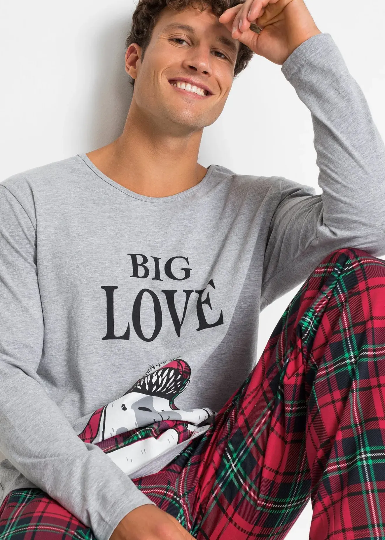 Homme bonprix Pyjamas|Sous-Vêtements|Pyjama coton manches longues