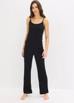 Femme bonprix Lingerie Nuit|Pyjama doux en jersey pointelle