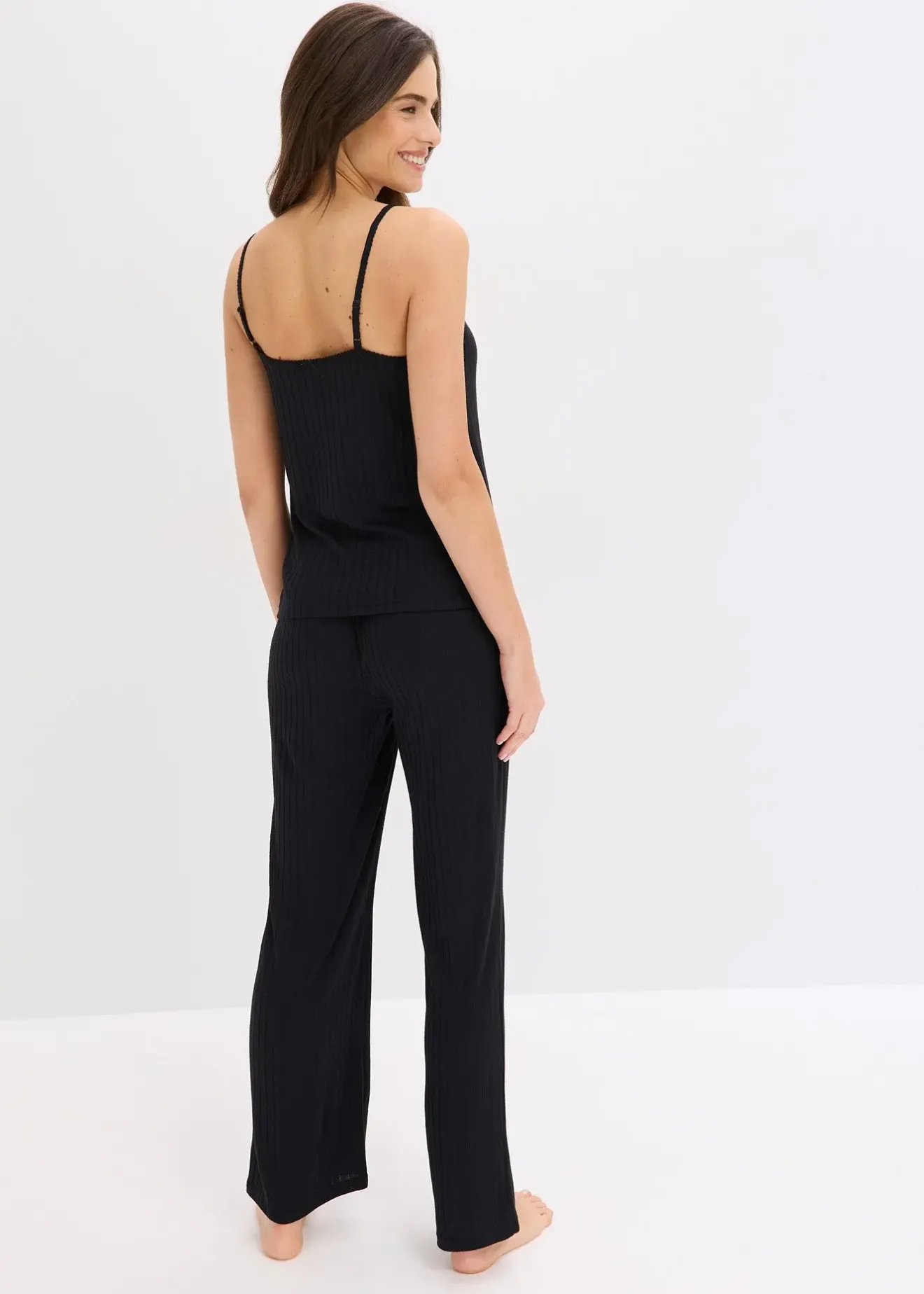 Femme bonprix Lingerie Nuit|Pyjama doux en jersey pointelle