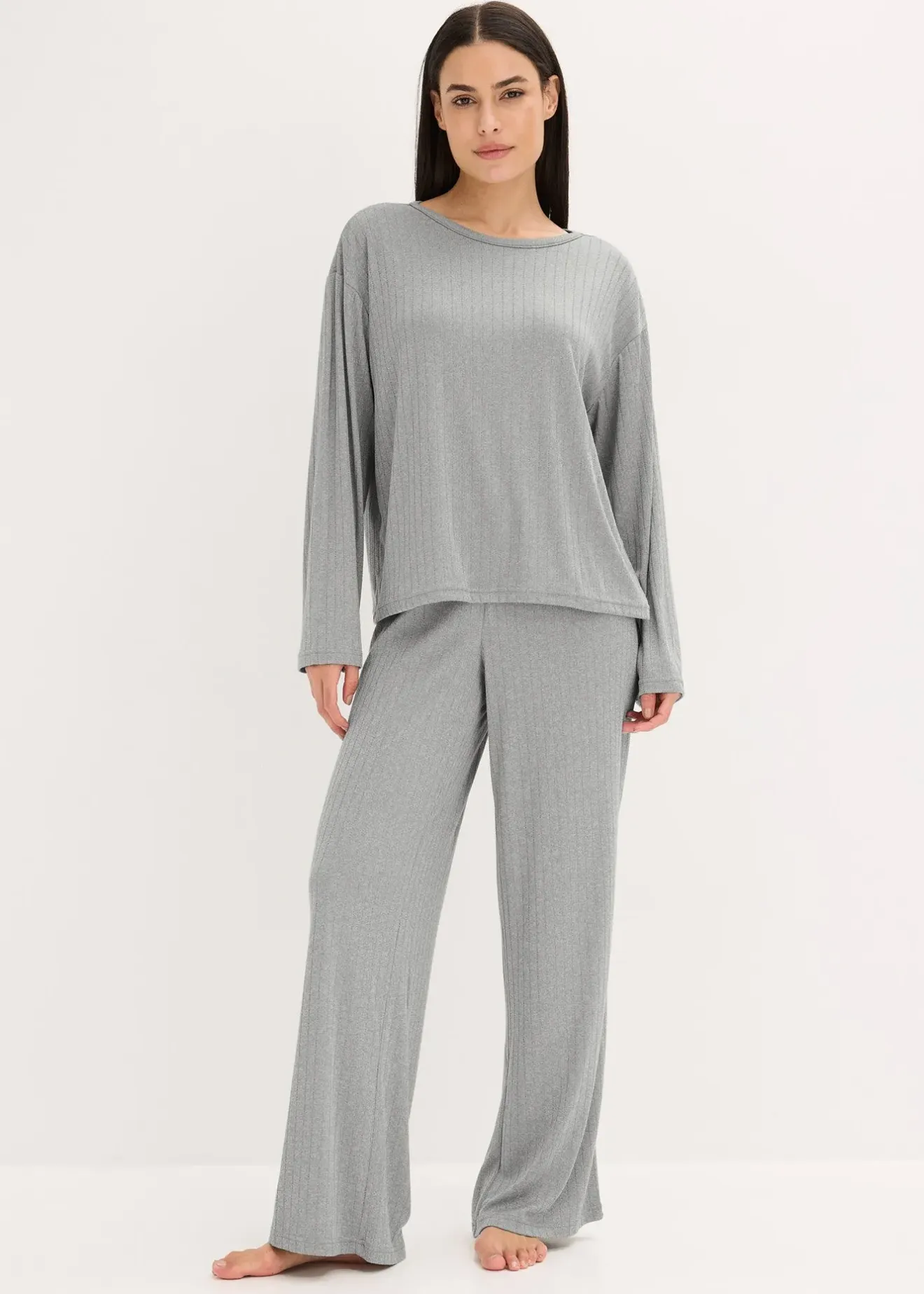 Femme bonprix Lingerie Nuit|Pyjama doux en jersey pointelle