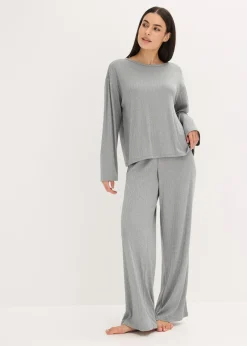 Femme bonprix Lingerie Nuit|Pyjama doux en jersey pointelle