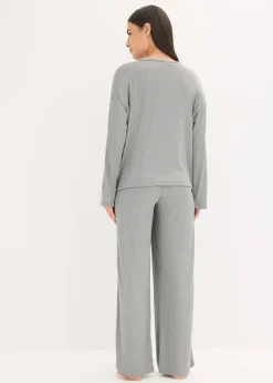 Femme bonprix Lingerie Nuit|Pyjama doux en jersey pointelle