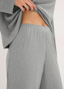 Femme bonprix Lingerie Nuit|Pyjama doux en jersey pointelle