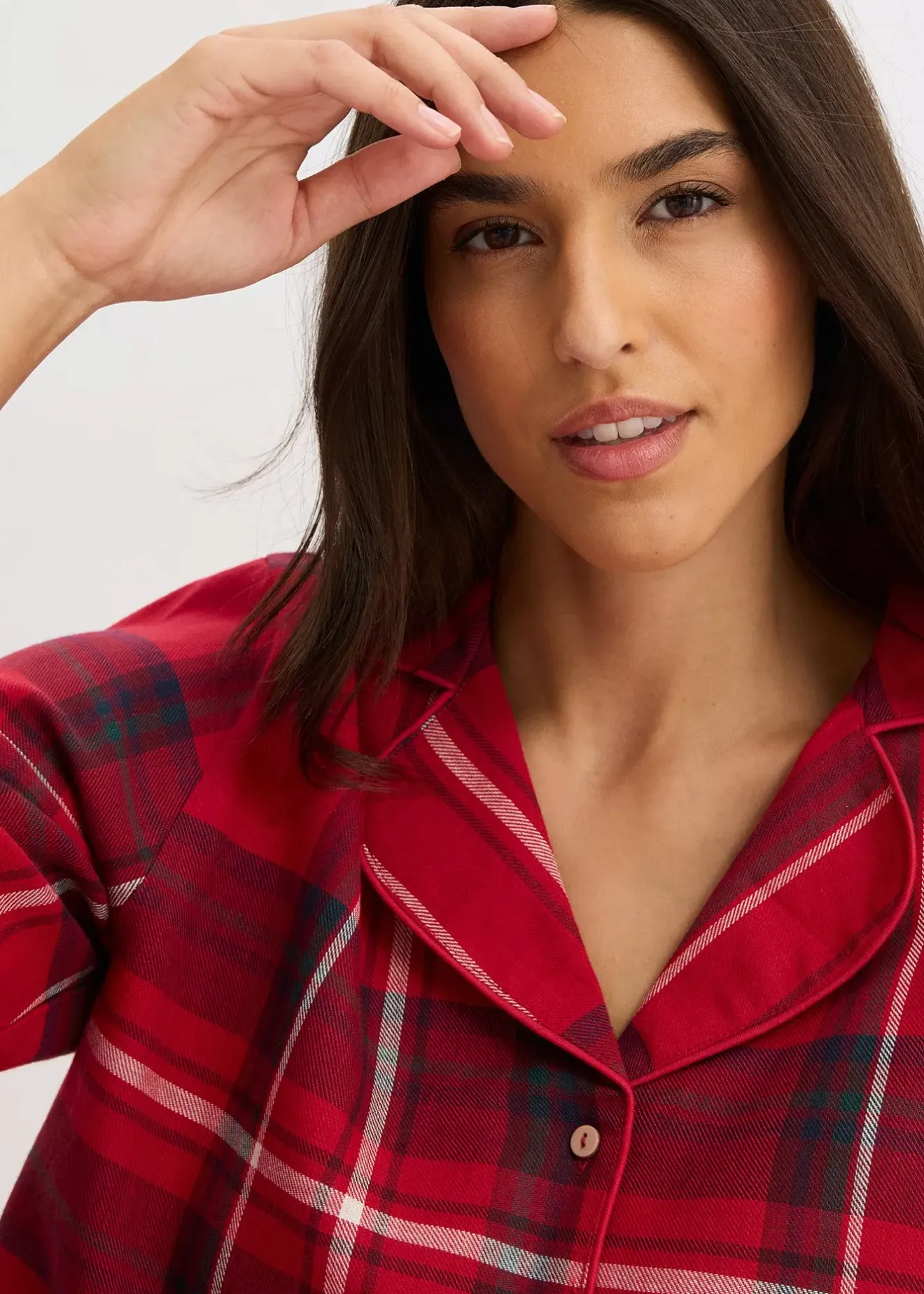 Femme bonprix Lingerie Nuit|Pyjama en douce flanelle de coton avec pochette cadeau