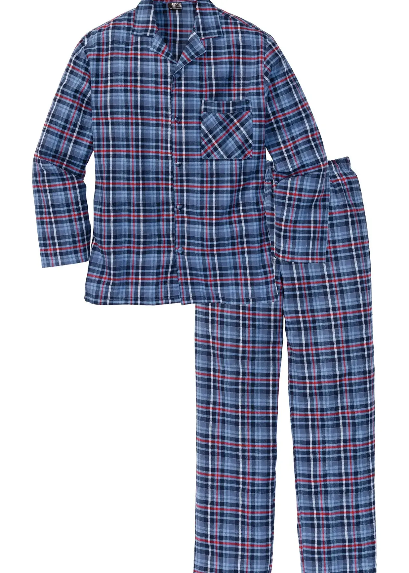 bonprix Pyjama en flanelle avec boutons et manches longues|Homme Pyjamas|Sous-Vêtements