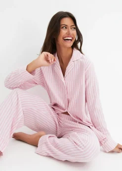 Femme bonprix Lingerie Nuit|Pyjama en flanelle avec pochette cadeau