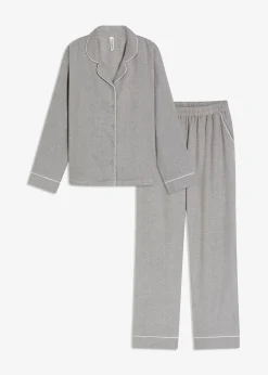 Femme bonprix Lingerie Nuit|Pyjama tissé en flanelle avec motif chevrons