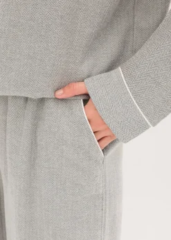 Femme bonprix Lingerie Nuit|Pyjama tissé en flanelle avec motif chevrons