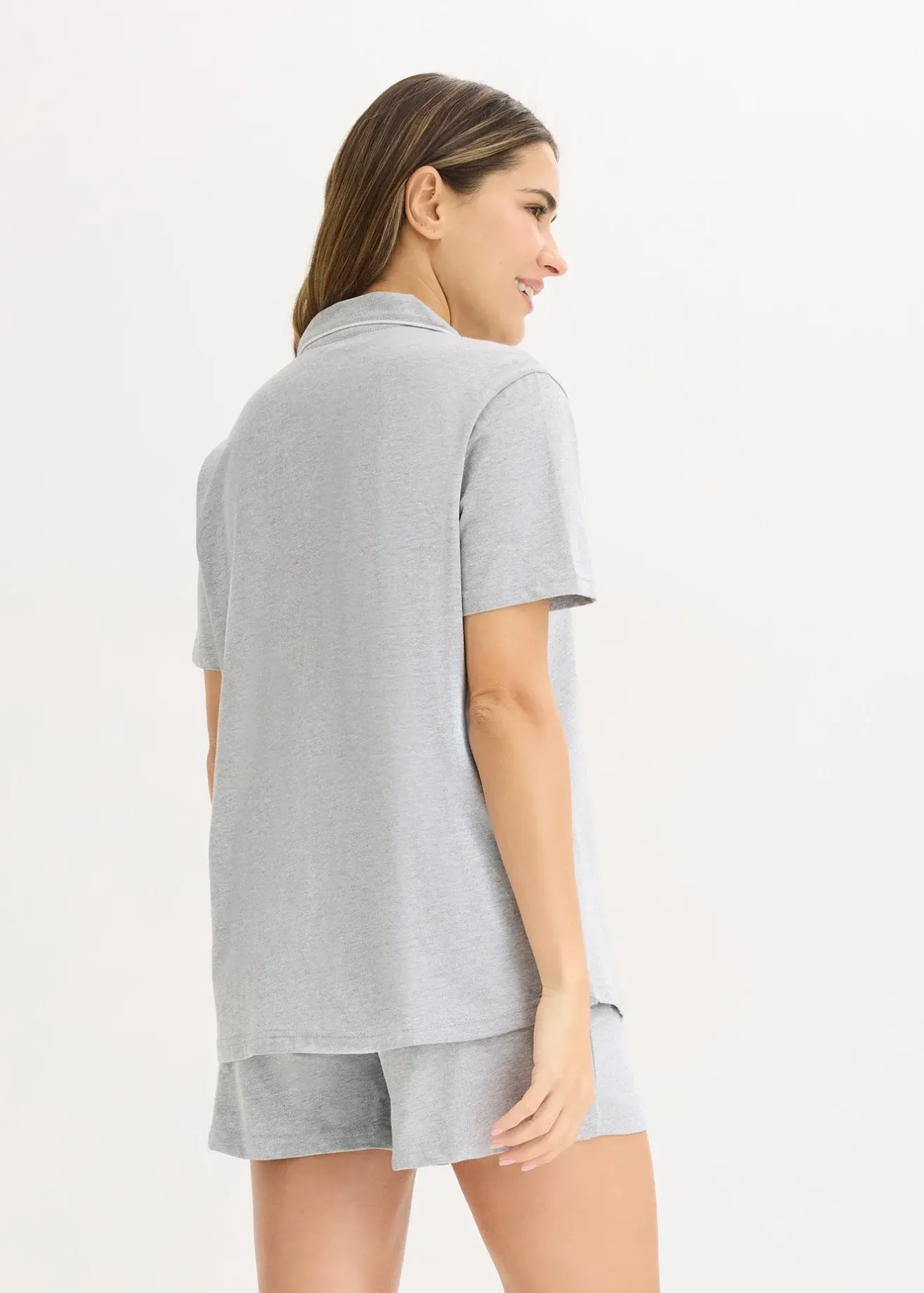 Femme bonprix Basiques|Lingerie Nuit|Pyjashort avec chemise boutonnée