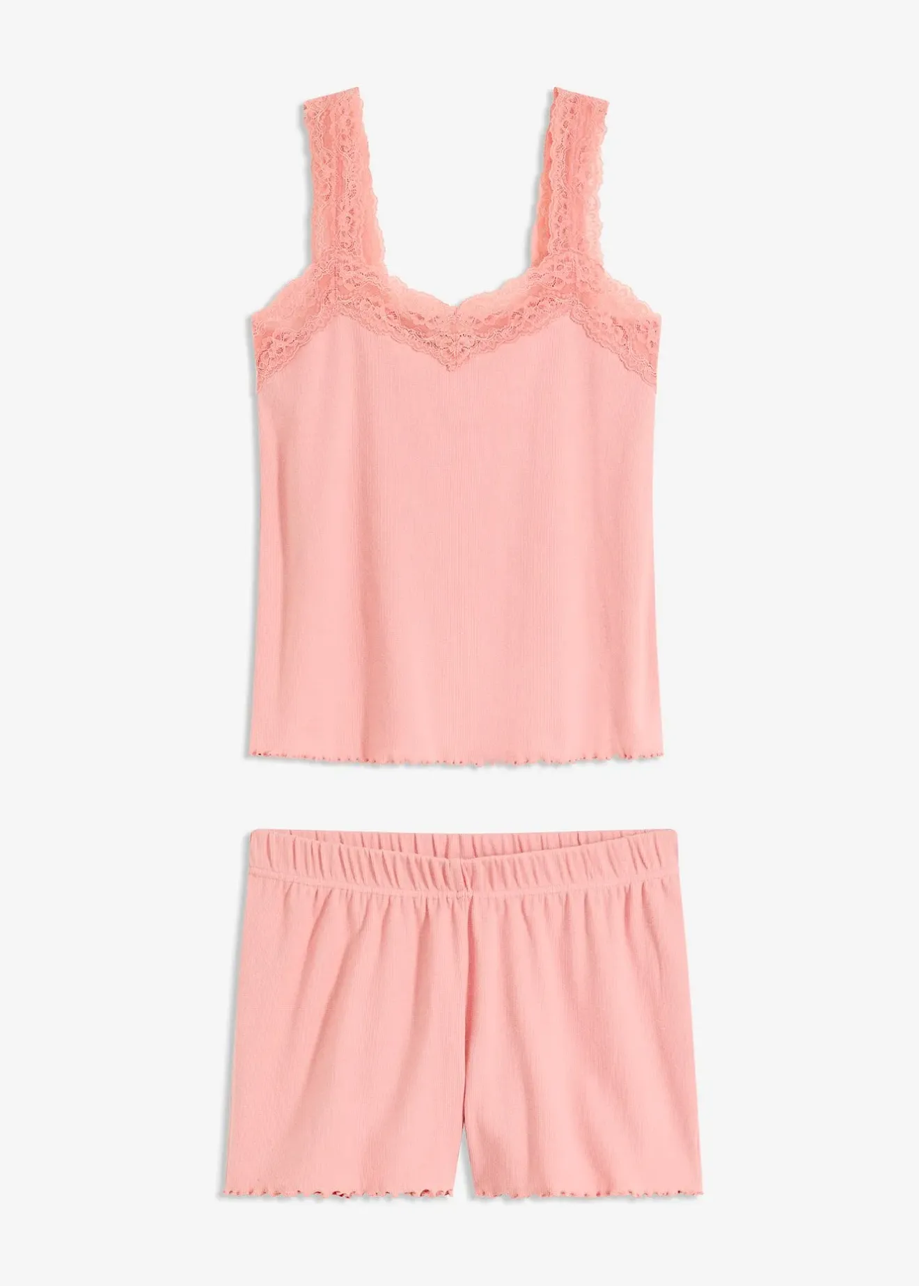 Femme bonprix Lingerie Nuit|Pyjashort avec empiècement dentelle