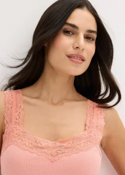 Femme bonprix Lingerie Nuit|Pyjashort avec empiècement dentelle