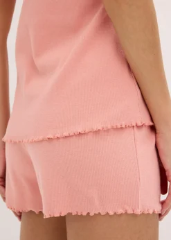 Femme bonprix Lingerie Nuit|Pyjashort avec empiècement dentelle