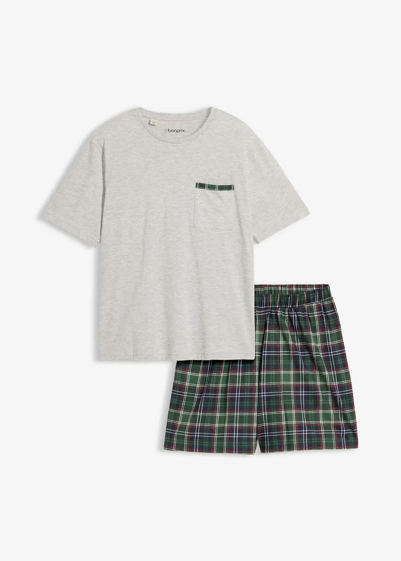 Homme bonprix Pyjamas|Sous-Vêtements|Pyjashort avec T-shirt à poche poitrine