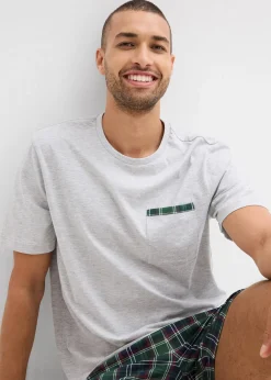 Homme bonprix Pyjamas|Sous-Vêtements|Pyjashort avec T-shirt à poche poitrine