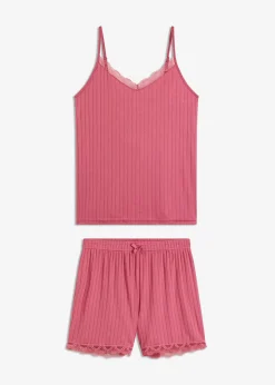 Femme bonprix Lingerie Nuit|Pyjashort en jersey pointelle doux