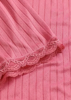 Femme bonprix Lingerie Nuit|Pyjashort en jersey pointelle doux