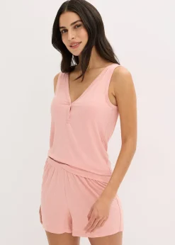 Femme bonprix Lingerie Nuit|Pyjashort finement côtelé
