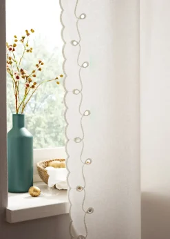 bonprix Salon·Rideaux & Voilages|Rideaux Classiques|Rideau en coton à bordures brodées (1 pce)