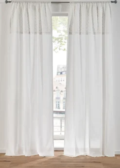 bonprix Rideau en coton avec broderie (1 pce)| Salon·Rideaux & Voilages|Rideaux Classiques