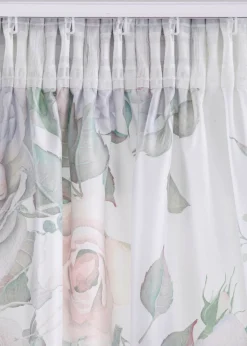 bonprix Salon·Rideaux & Voilages|Rideaux Classiques|Rideau en microfibre à imprimé roses avec polyester recyclé (1 pce)