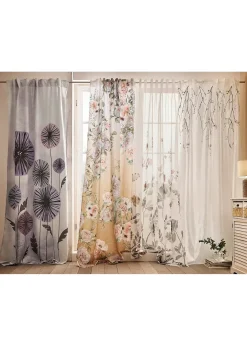 bonprix Salon·Rideaux & Voilages|Rideaux Classiques|Rideau en microfibre à imprimé roses avec polyester recyclé (1 pce)