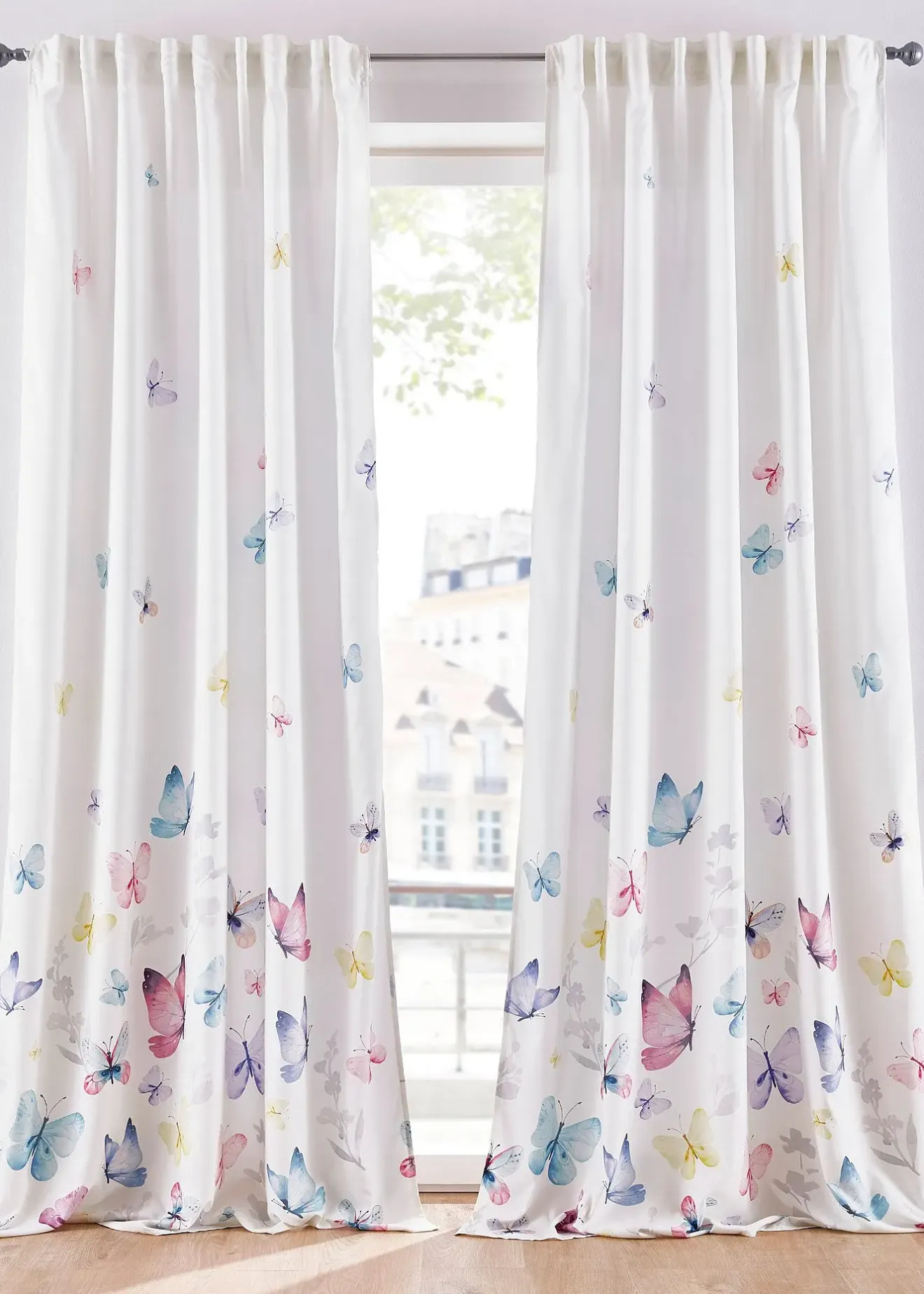 bonprix Salon·Rideaux & Voilages|Rideaux Classiques|Rideau en microfibre à imprimé papillon (1 pce)