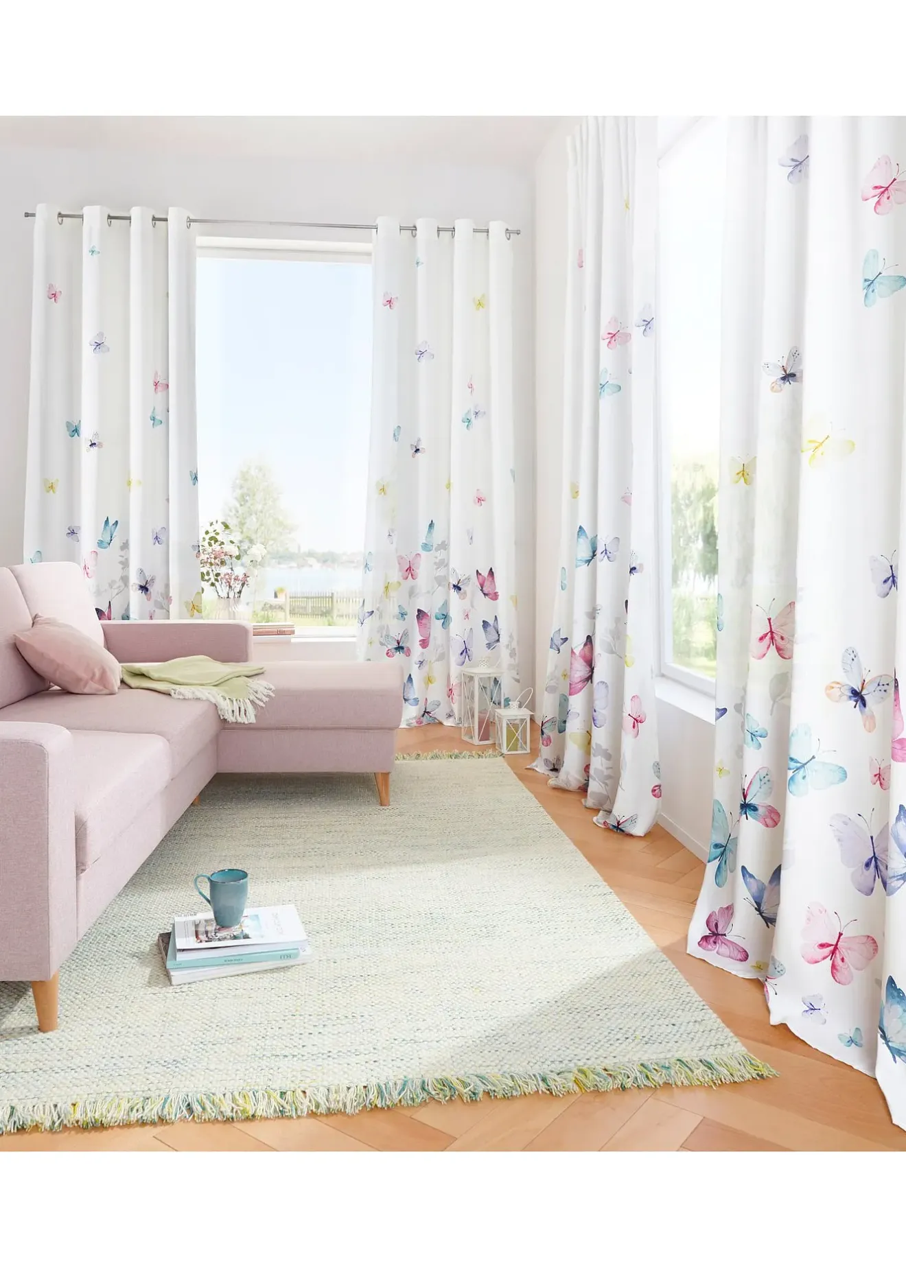 bonprix Salon·Rideaux & Voilages|Rideaux Classiques|Rideau en microfibre à imprimé papillon (1 pce)