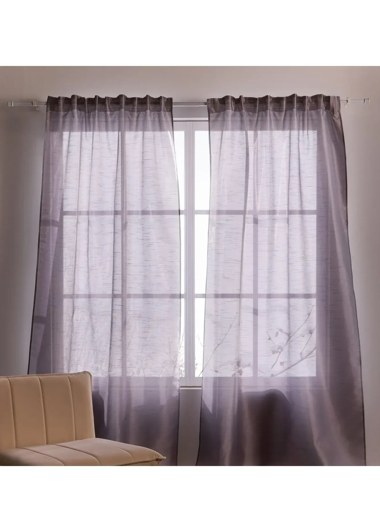bonprix Rideau légèrement brillant, aussi en extra long (1 pce)| Salon·Rideaux & Voilages|Rideaux Classiques