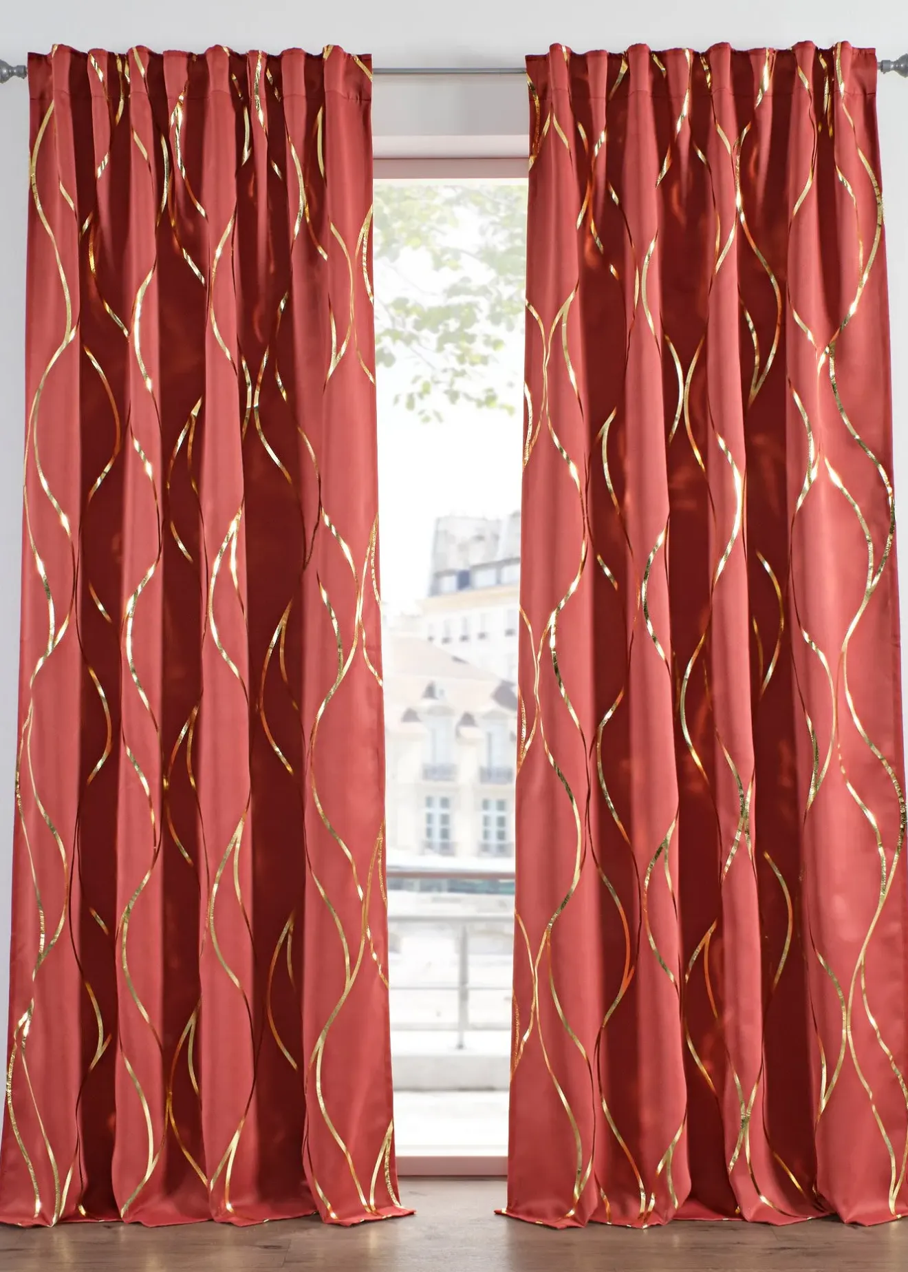 bonprix Rideau obscurcissant à imprimé brillant (1 pce)| Chambre À Coucher·Design Occultant|Rideaux Classiques