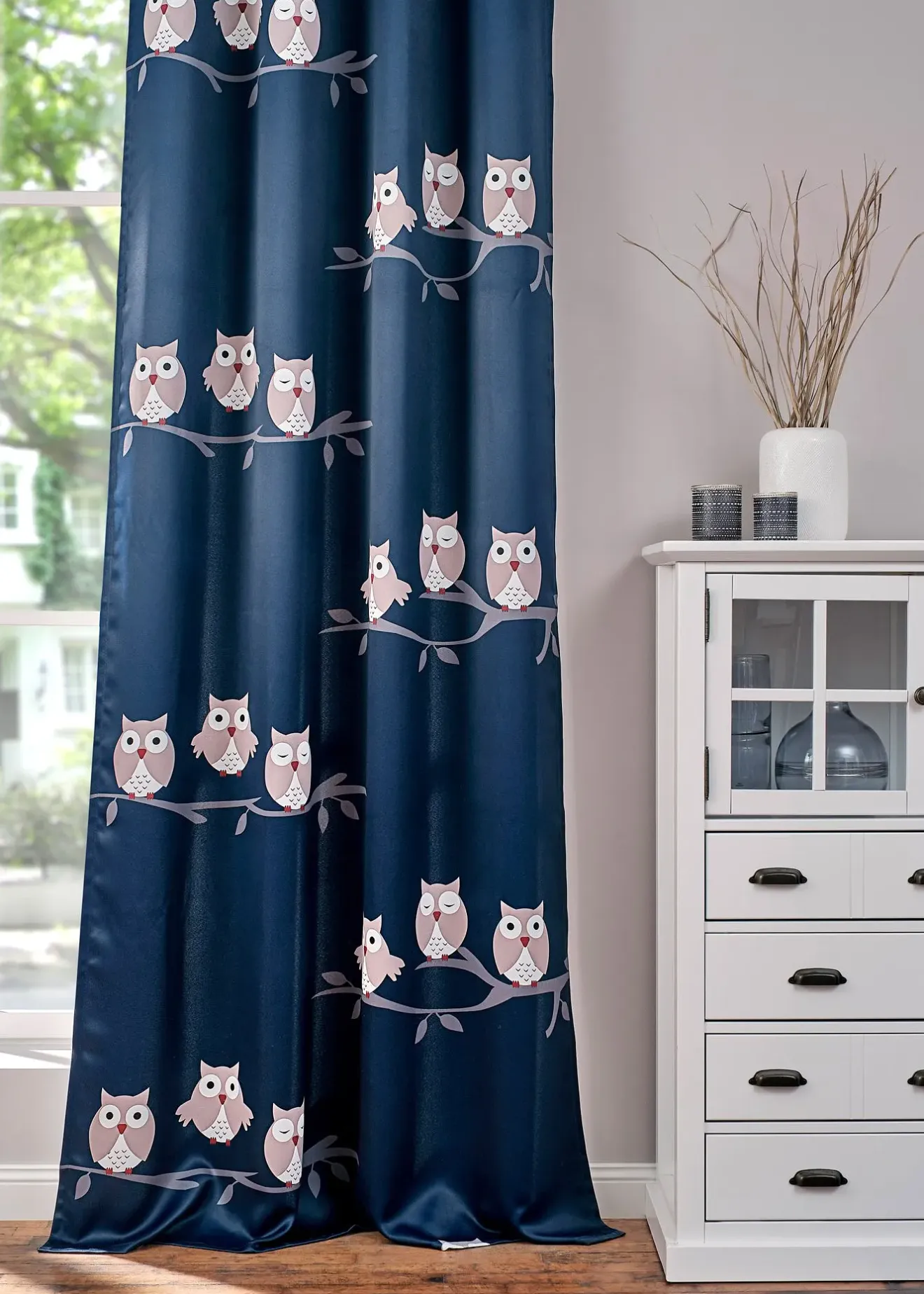 bonprix Rideau obscurcissant motif chouettes (1 pce)| Rideaux Classiques