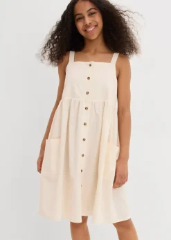 Enfant bonprix Vêtements Enfant|Filles 9-16 Ans·Robes & Combinaisons|Robe à bretelles en lin mélangé rafraîchissant