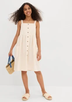 Enfant bonprix Vêtements Enfant|Filles 9-16 Ans·Robes & Combinaisons|Robe à bretelles en lin mélangé rafraîchissant