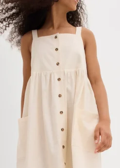 Enfant bonprix Vêtements Enfant|Filles 9-16 Ans·Robes & Combinaisons|Robe à bretelles en lin mélangé rafraîchissant
