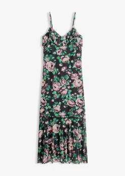 Femme bonprix Robes|Tailles Petite|Robe à bretelles en mesh doux