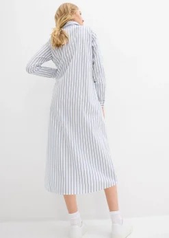 bonprix Robe à col chemise, 100% coton|Femme Robes