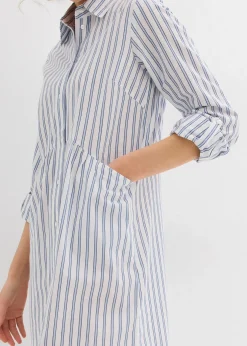 bonprix Robe à col chemise, 100% coton|Femme Robes