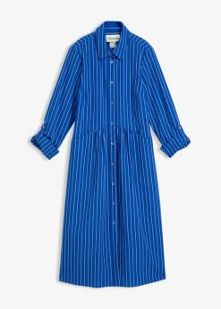 bonprix Robe à col chemise, 100% coton|Femme Robes
