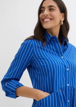 bonprix Robe à col chemise, 100% coton|Femme Robes