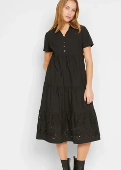 bonprix Robe 100% coton avec broderies anglaises|Femme Robes