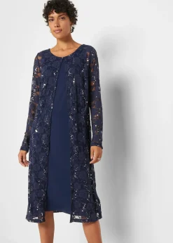 Femme bonprix Robes|Robe à dentelle (ens. 2 pces)