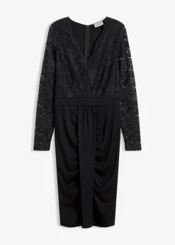 bonprix Robe à dentelle et drapé|Femme Robes