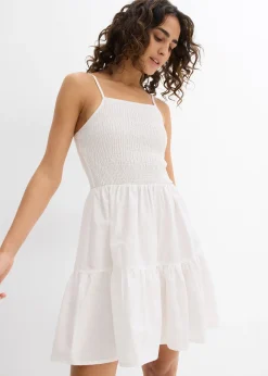 bonprix Robe à fines bretelles 100% coton|Femme Robes