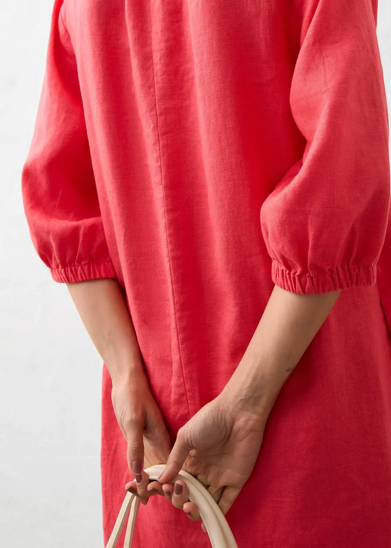 bonprix Robe 100 % lin, manches 3/4|Femme Premium