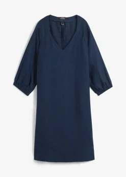 bonprix Robe 100 % lin, manches 3/4|Femme Premium