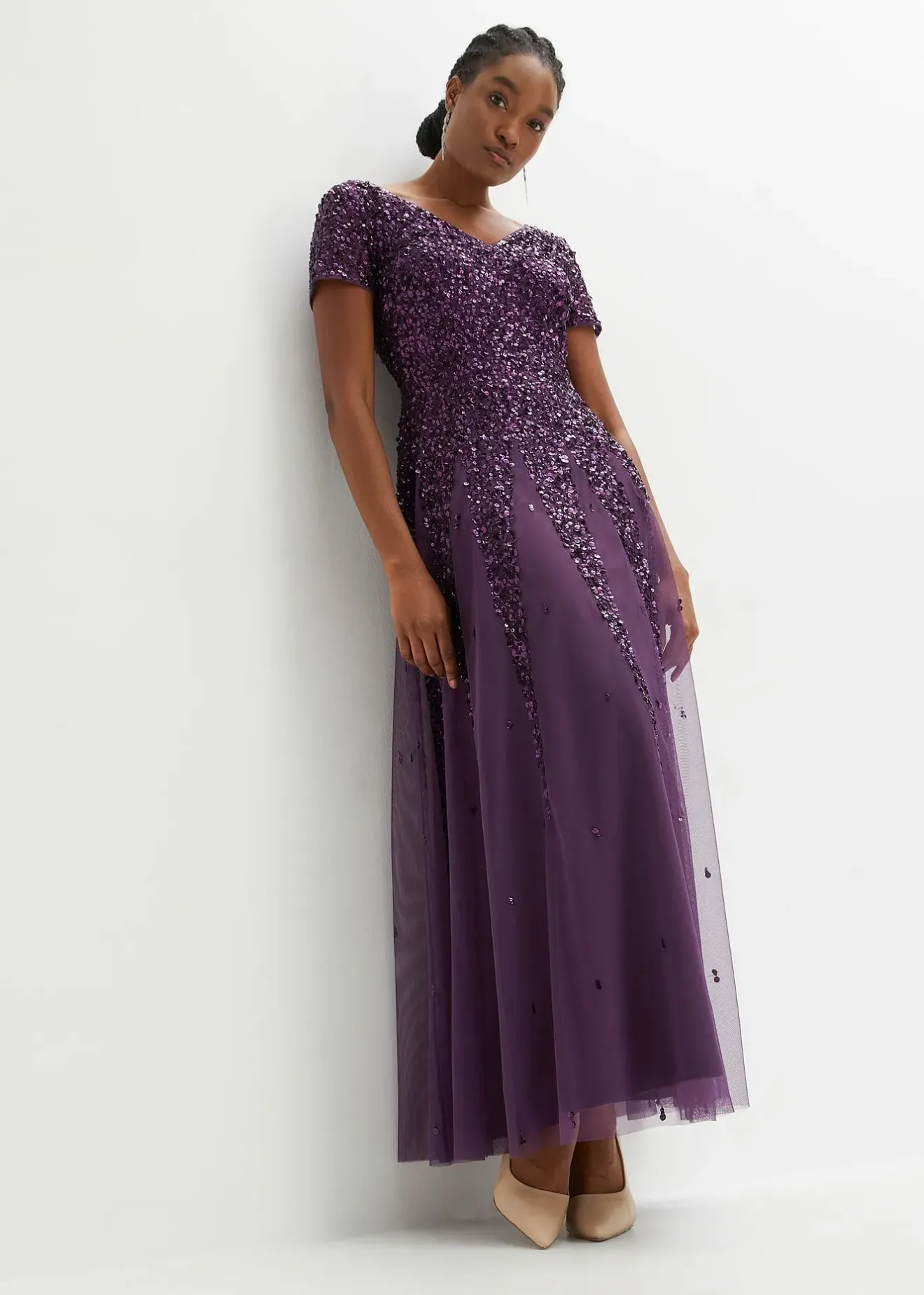 bonprix Robe à sequins|Femme Tailles Petite|Mode Festive