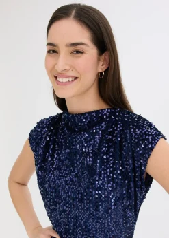 bonprix Robe à sequins|Femme Robes