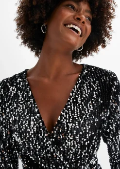 bonprix Robe à sequins en velours doux|Femme Robes|Tailles Petite